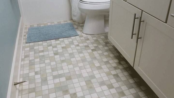 Create a repeatable bathroom cleaning routine: Clean bathroom floors with surface and exposure in mind