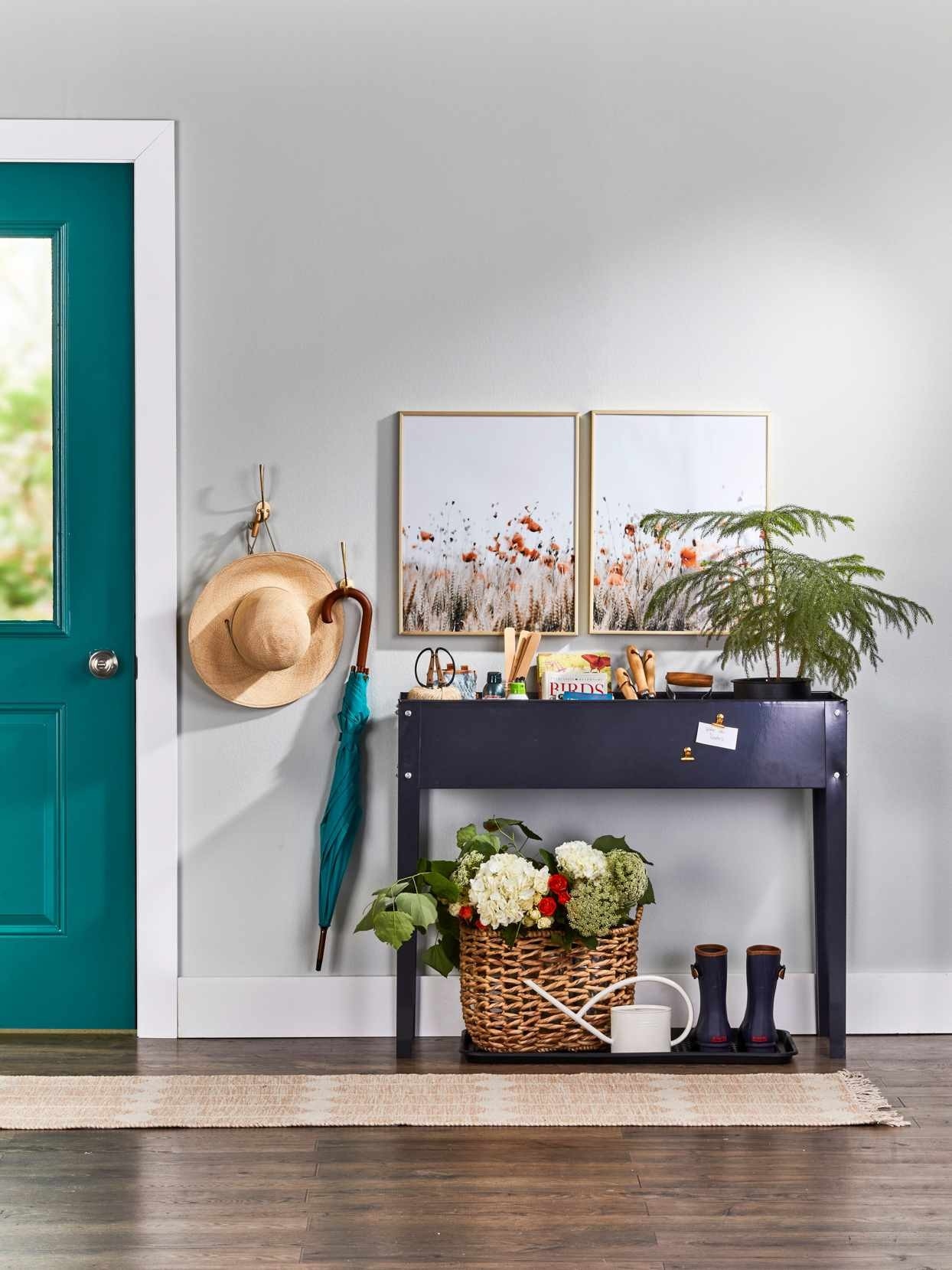 Clean and reset the entryway: Give the entryway a defined drop zone