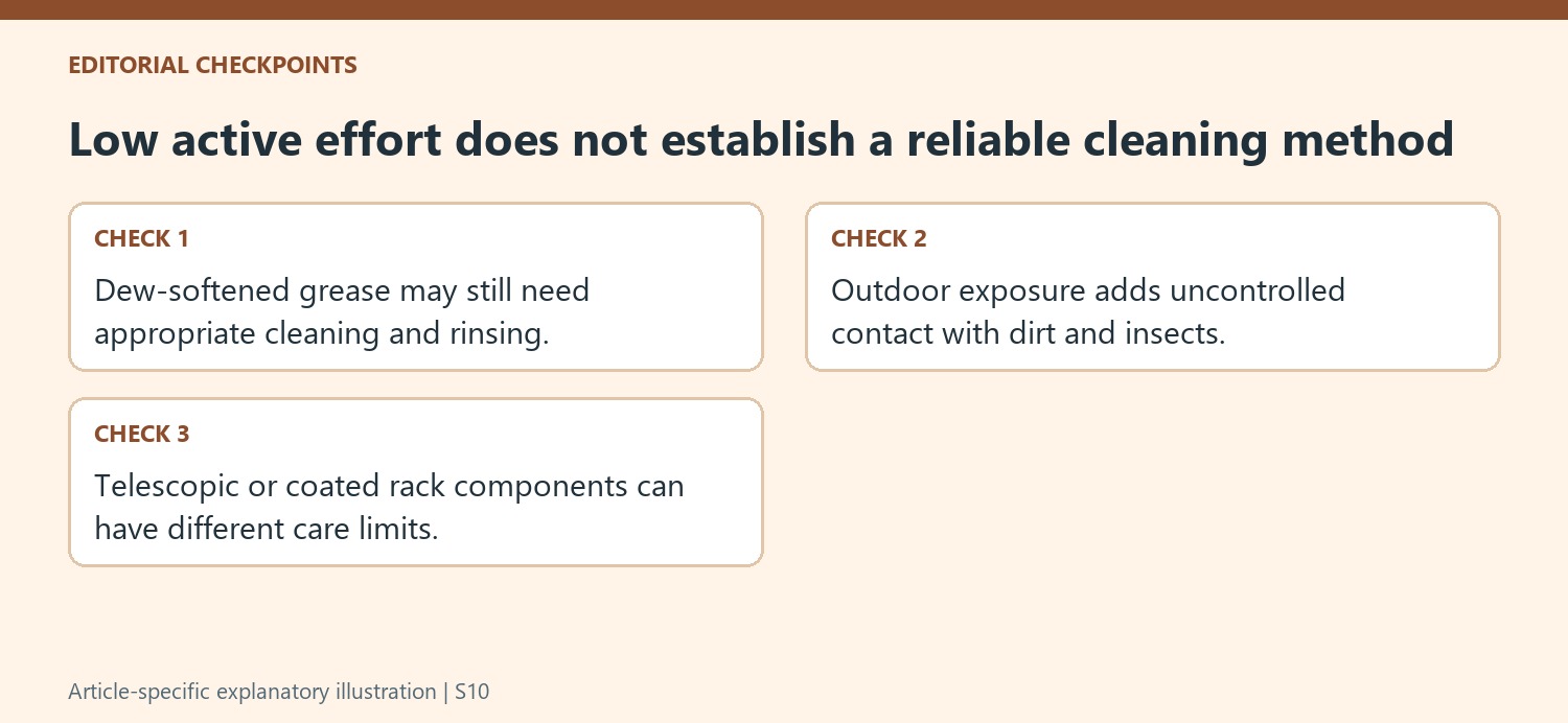 Low active effort does not establish a reliable cleaning method