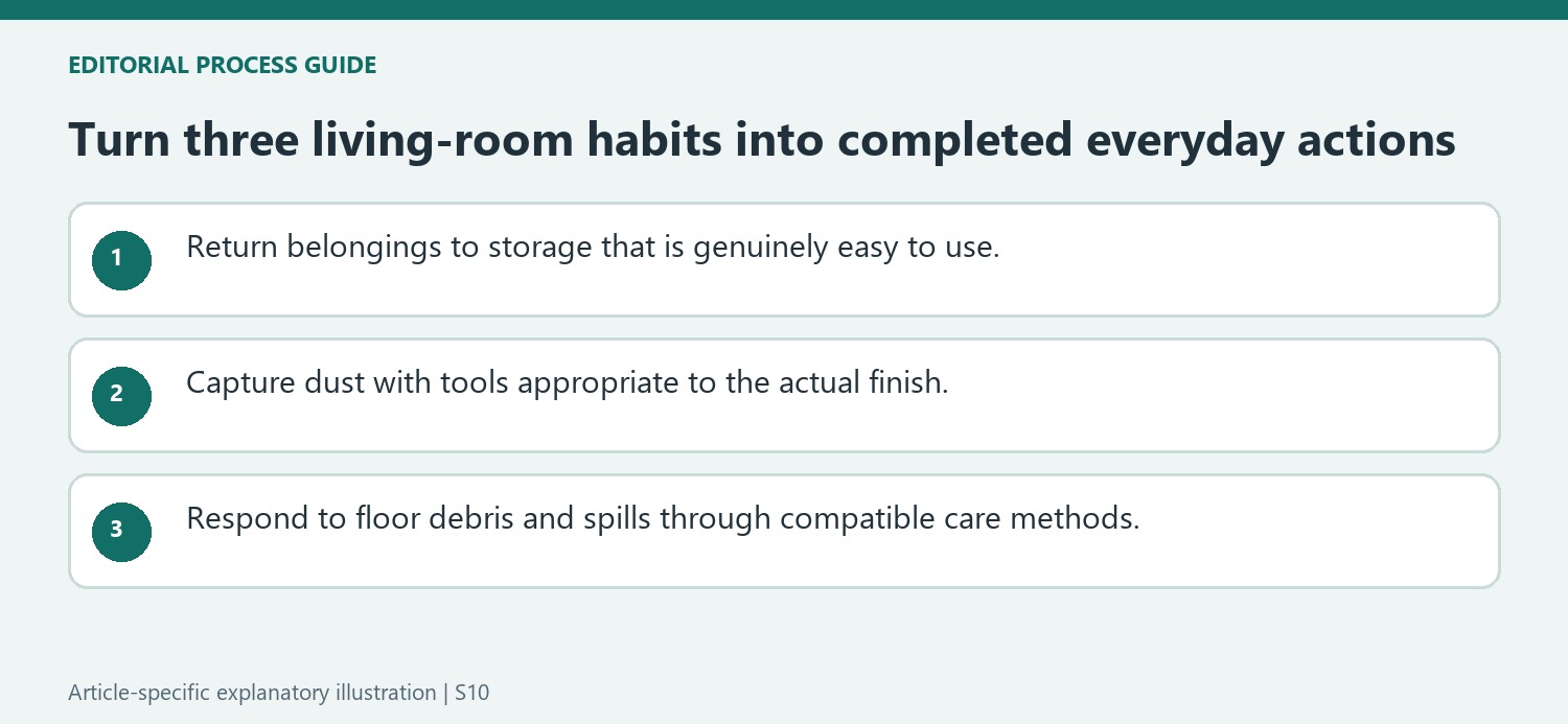 Turn three living-room habits into completed everyday actions
