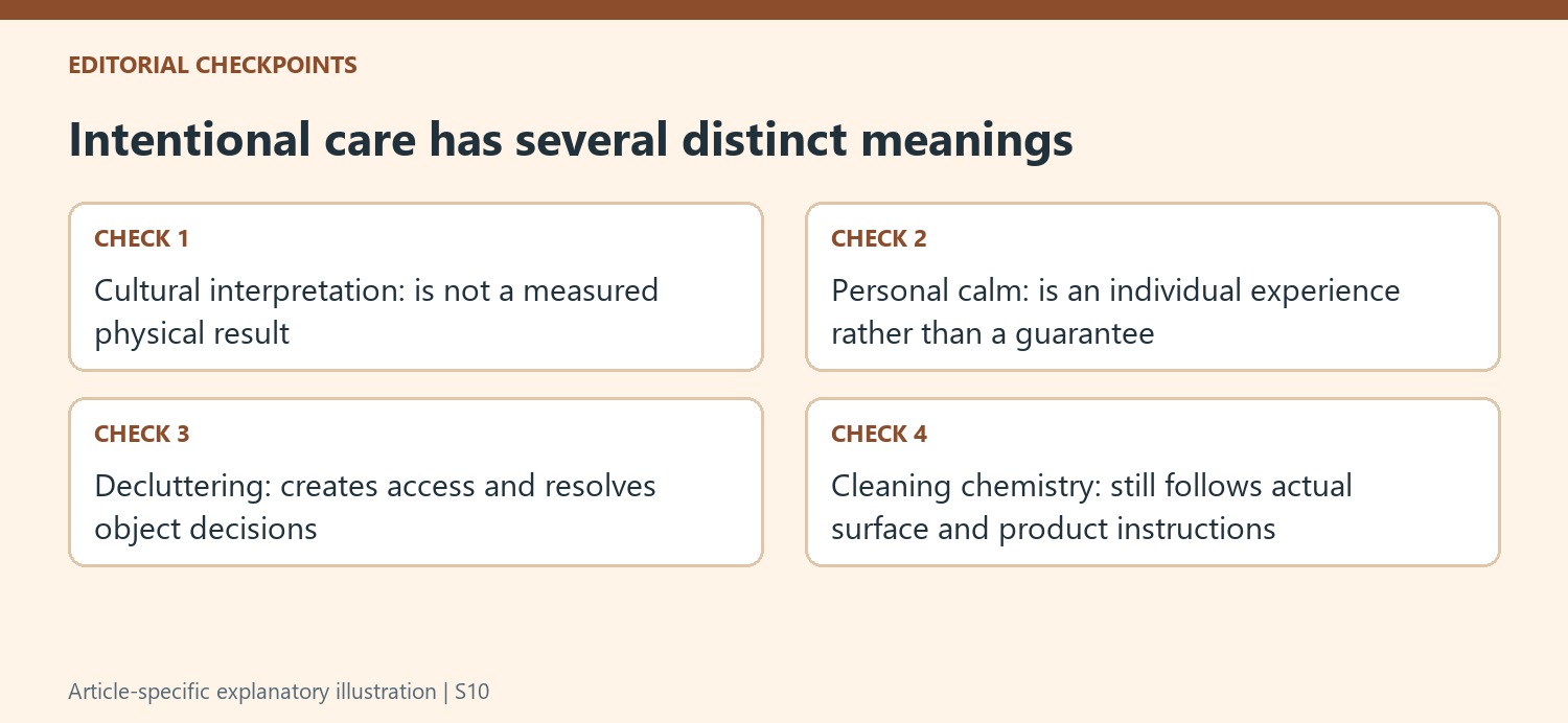 Intentional care has several distinct meanings