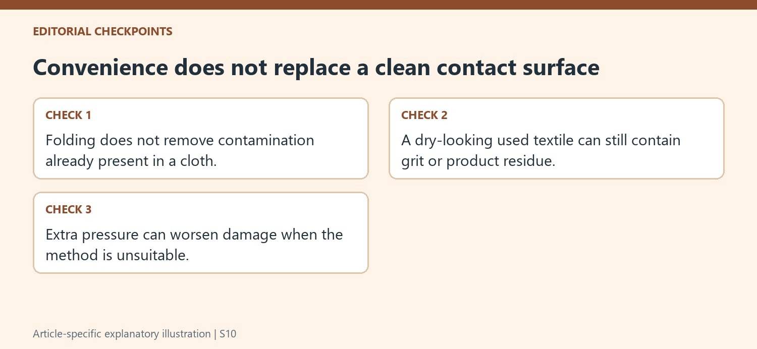 Convenience does not replace a clean contact surface