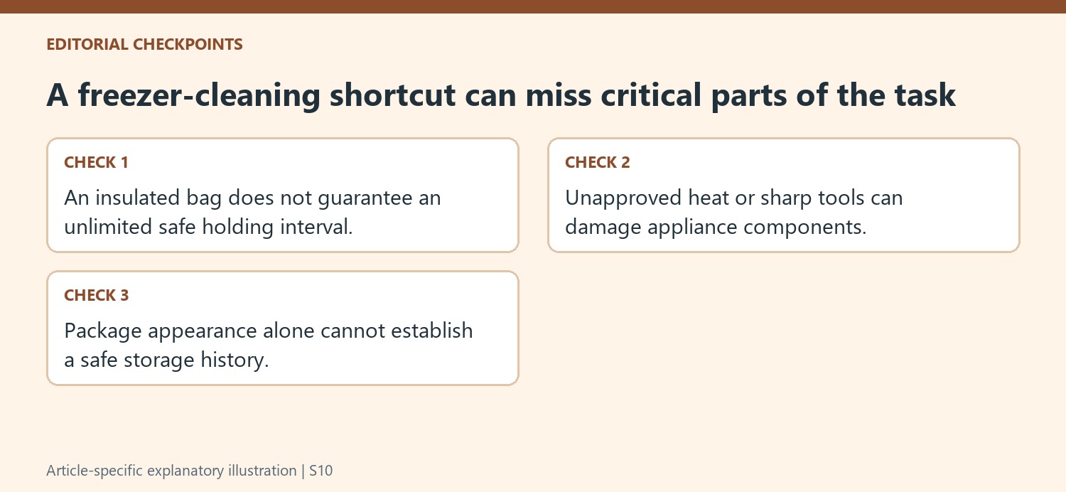 A freezer-cleaning shortcut can miss critical parts of the task