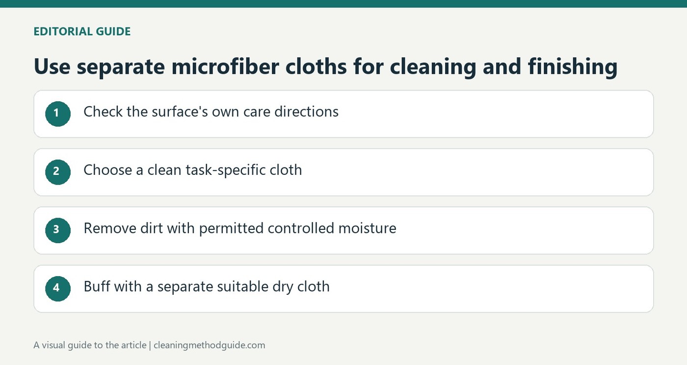 Use microfiber with a cleaning and buffing stage