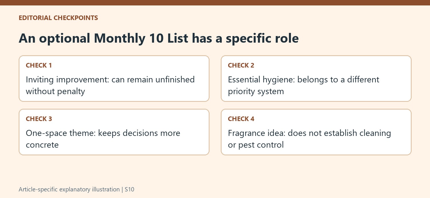 An optional Monthly 10 List has a specific role