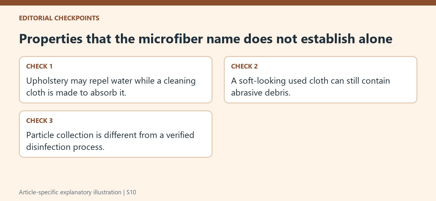 Properties that the microfiber name does not establish alone