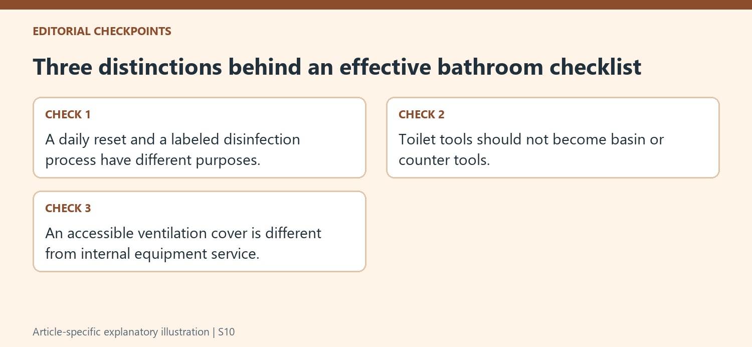 Three distinctions behind an effective bathroom checklist