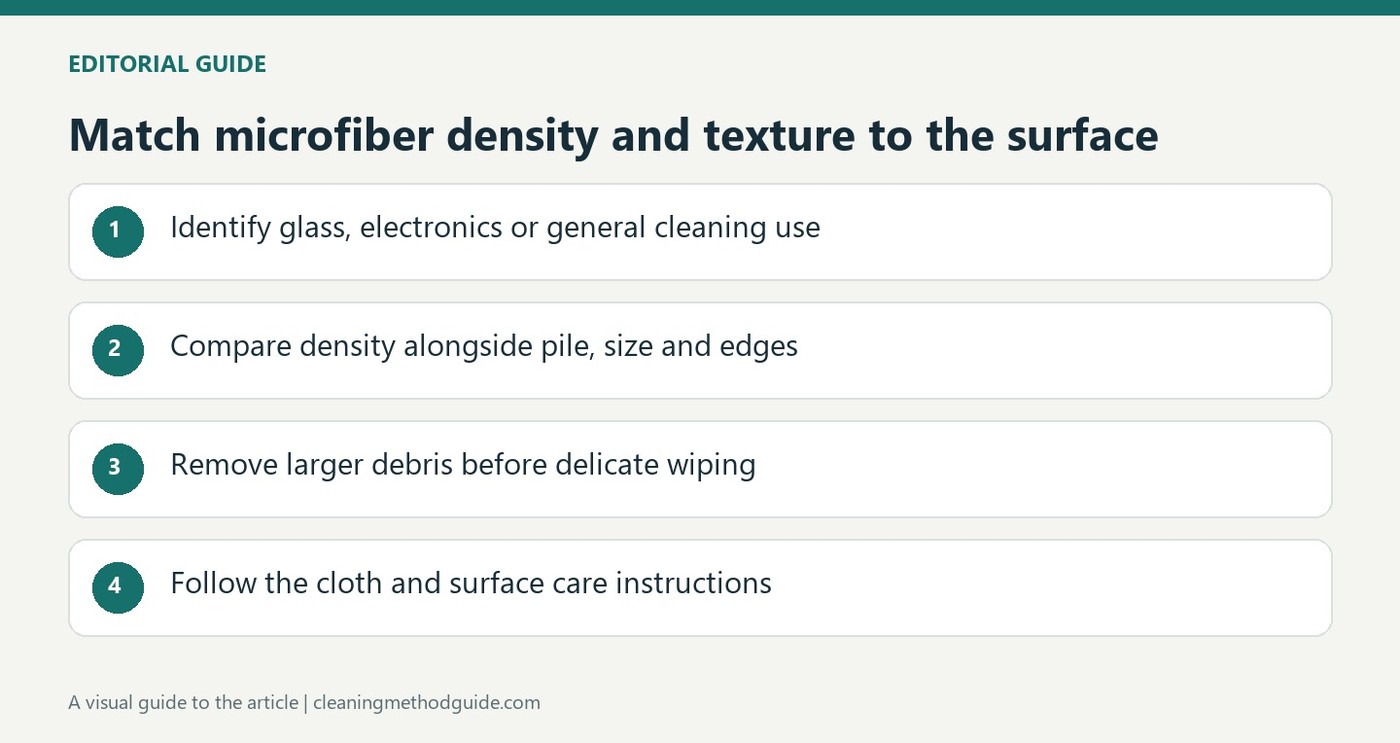 Choose a cleaning cloth for its surface