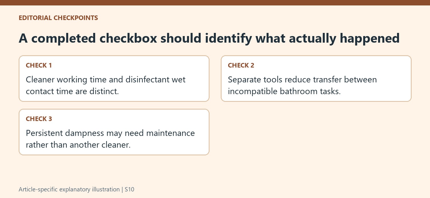 A completed checkbox should identify what actually happened