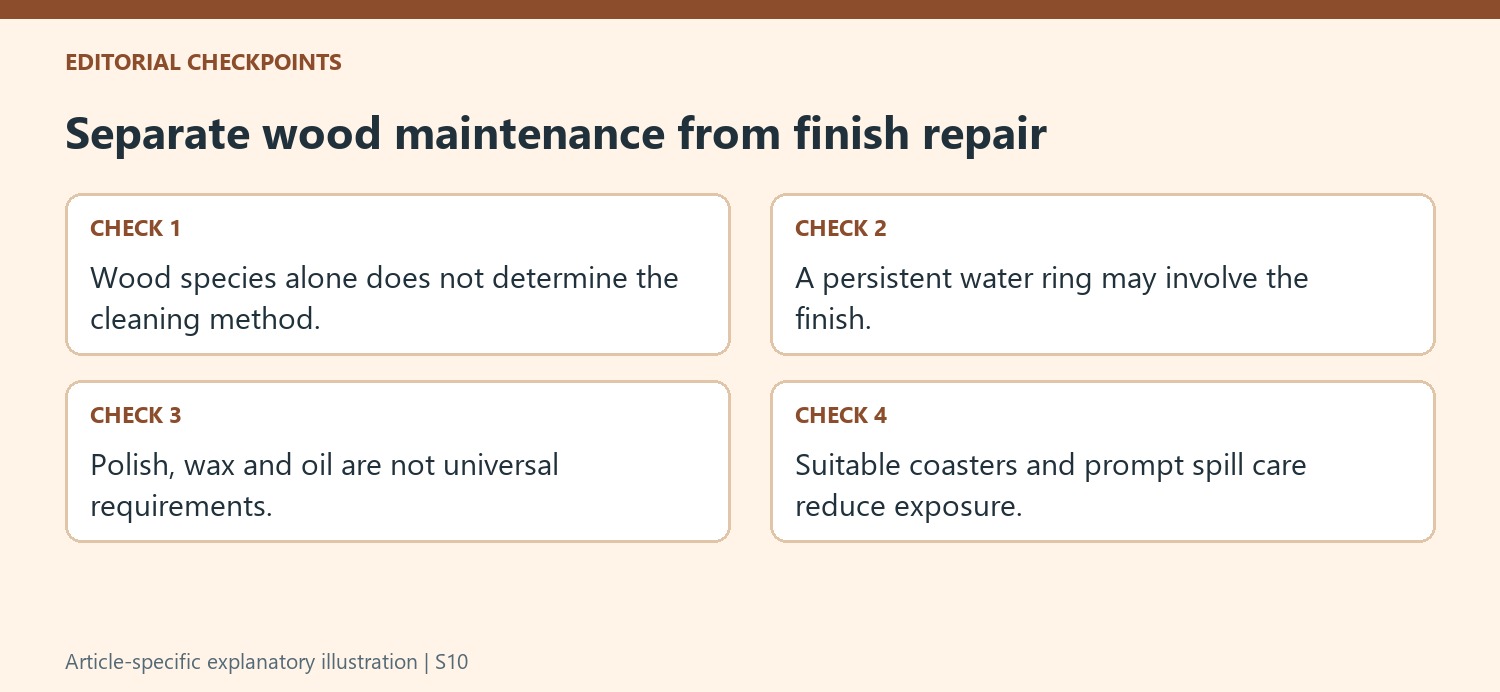Separate wood maintenance from finish repair