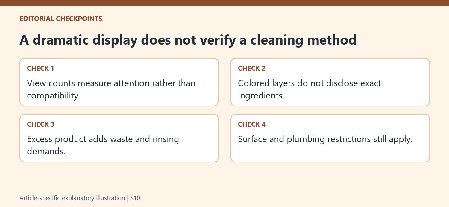 A dramatic display does not verify a cleaning method