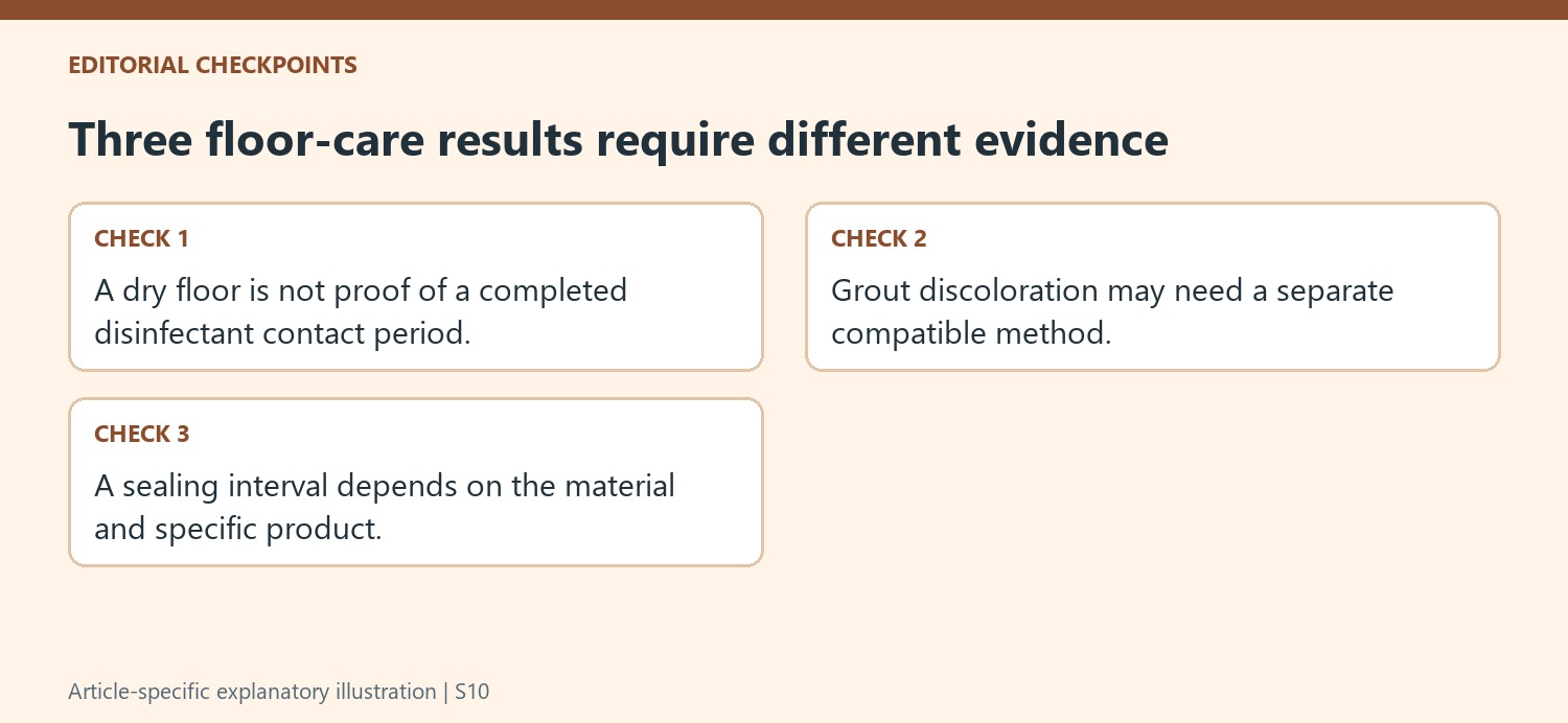 Three floor-care results require different evidence