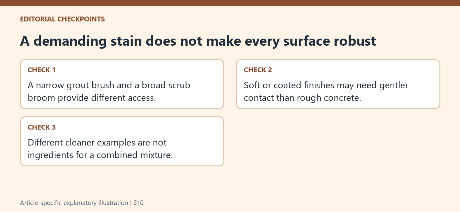 A demanding stain does not make every surface robust