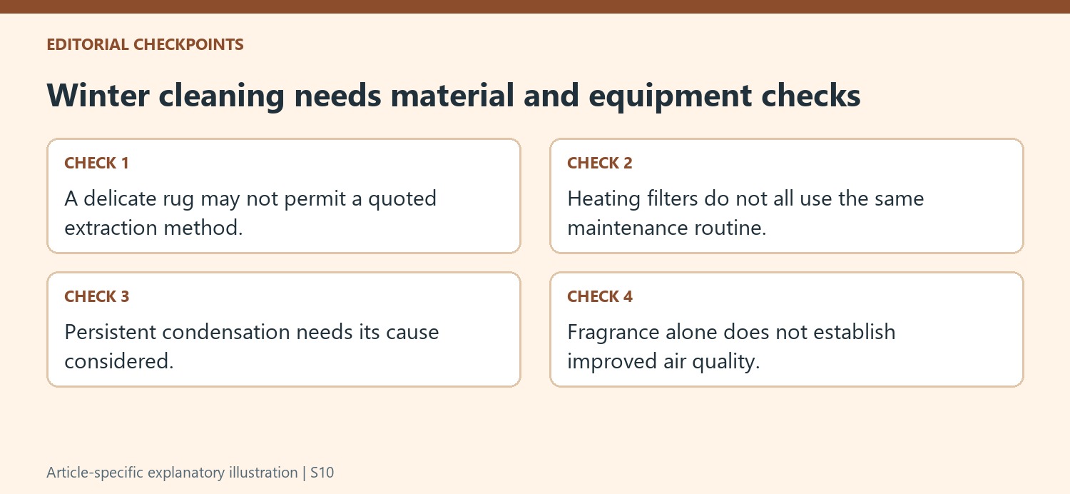 Winter cleaning needs material and equipment checks