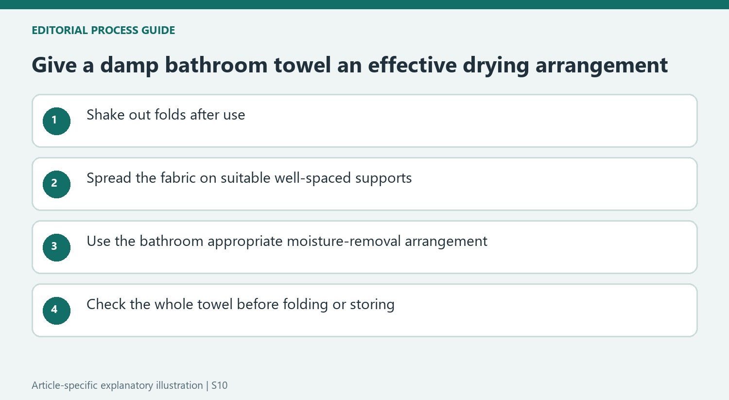 Give a damp bathroom towel an effective drying arrangement
