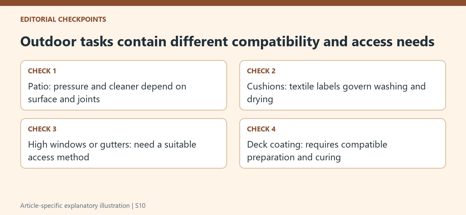Outdoor tasks contain different compatibility and access needs
