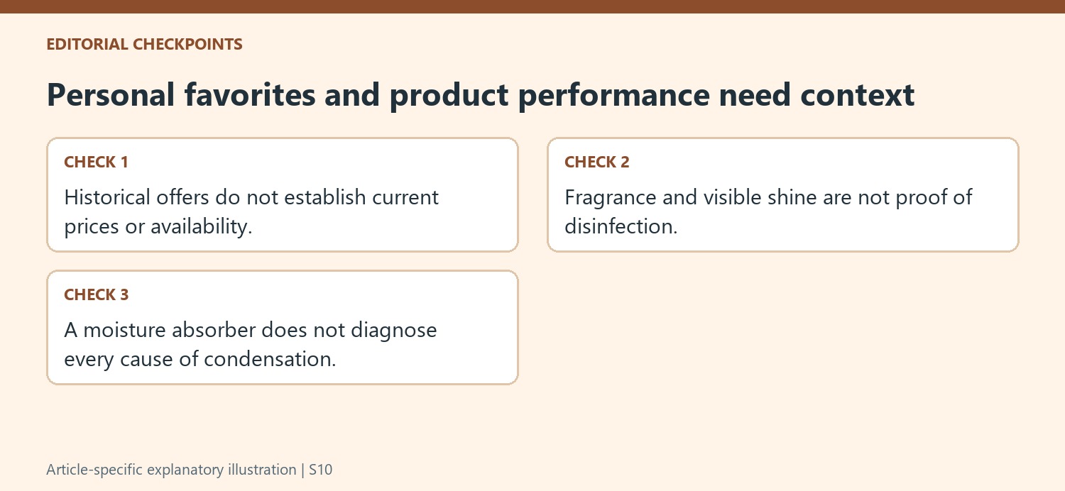 Personal favorites and product performance need context
