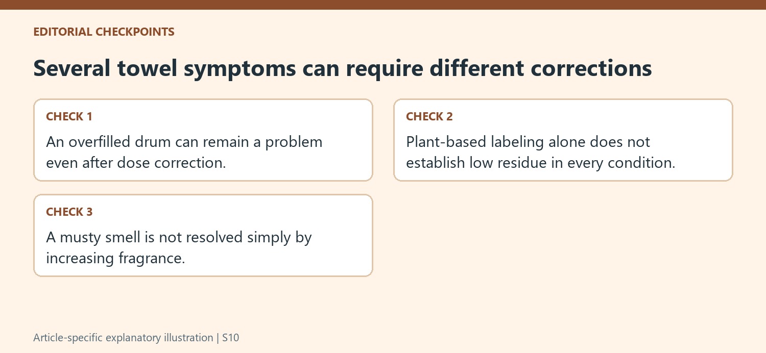 Several towel symptoms can require different corrections