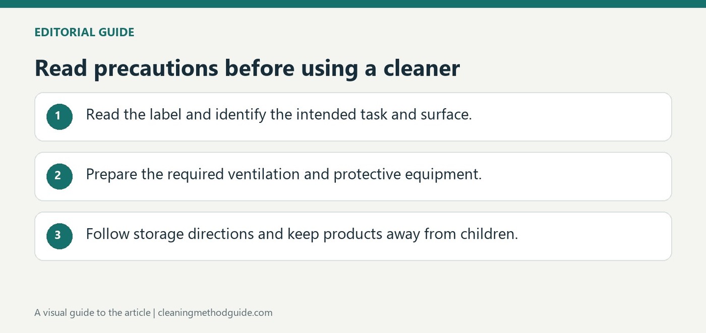 Read precautions before using a cleaner