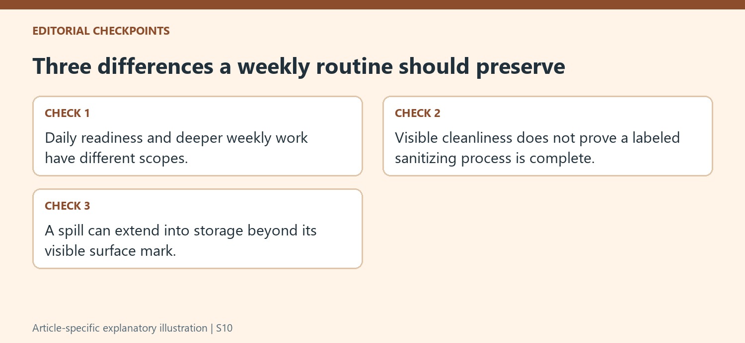 Three differences a weekly routine should preserve