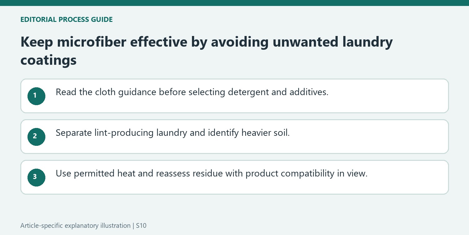Keep microfiber effective by avoiding unwanted laundry coatings