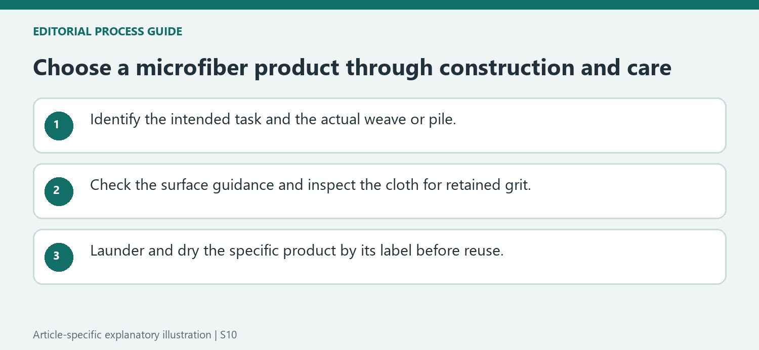 Choose a microfiber product through construction and care